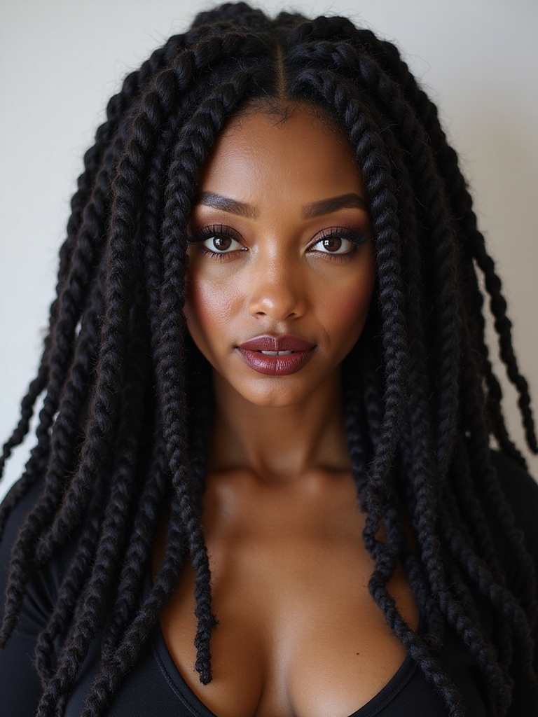 Jumbo crochet locs for bold minimalism