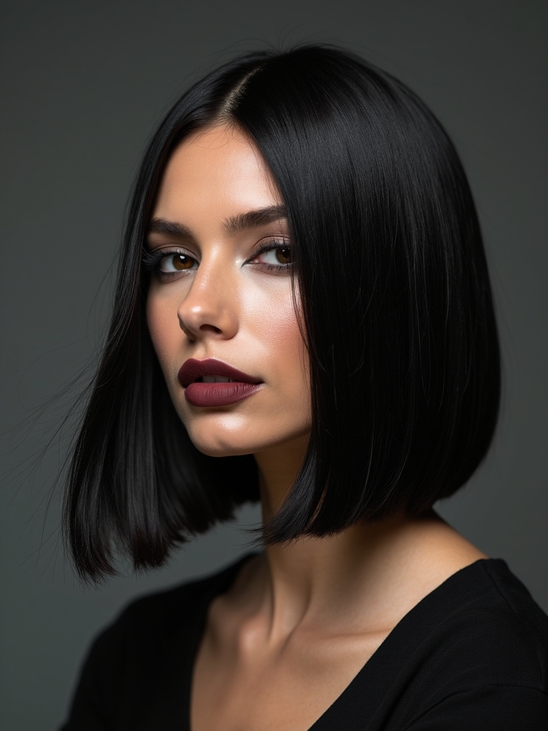 A middle-part minimalist knotless bob