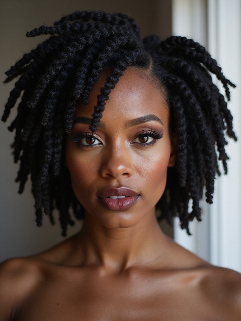 clean defined side part locs