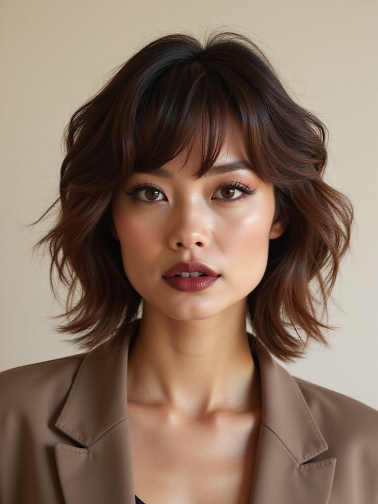 clean lined low maintenance wolfcut