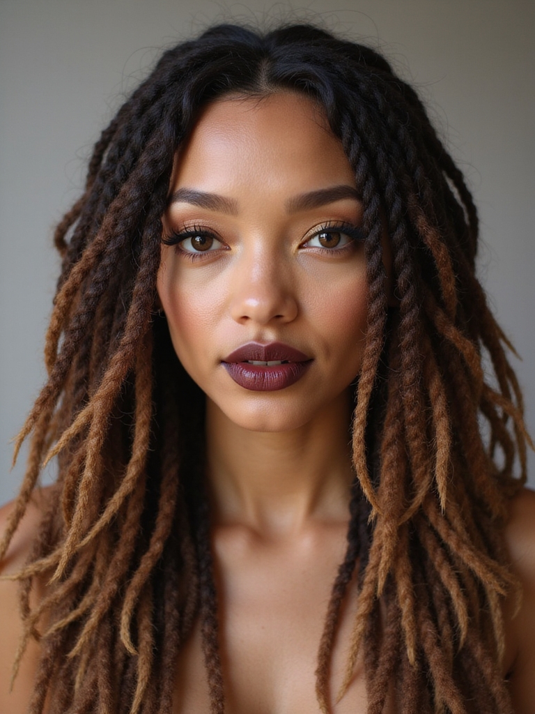 clean middle part feathered ends