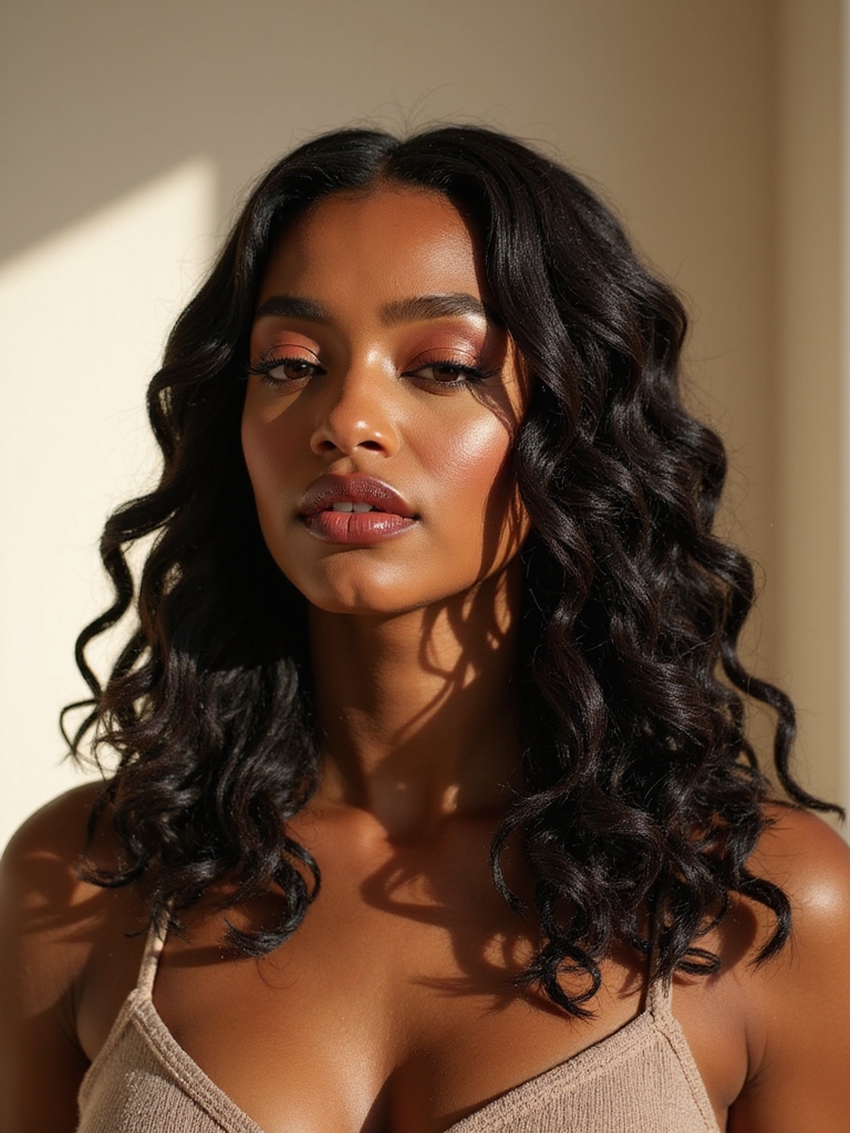 Wavy water crochet locs with a cloud-soft texture