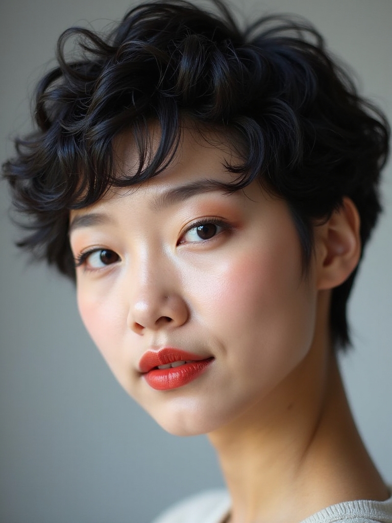 cloudlike diffused curly pixie
