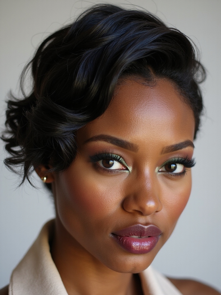 cocoa silk glossy watercolor waves