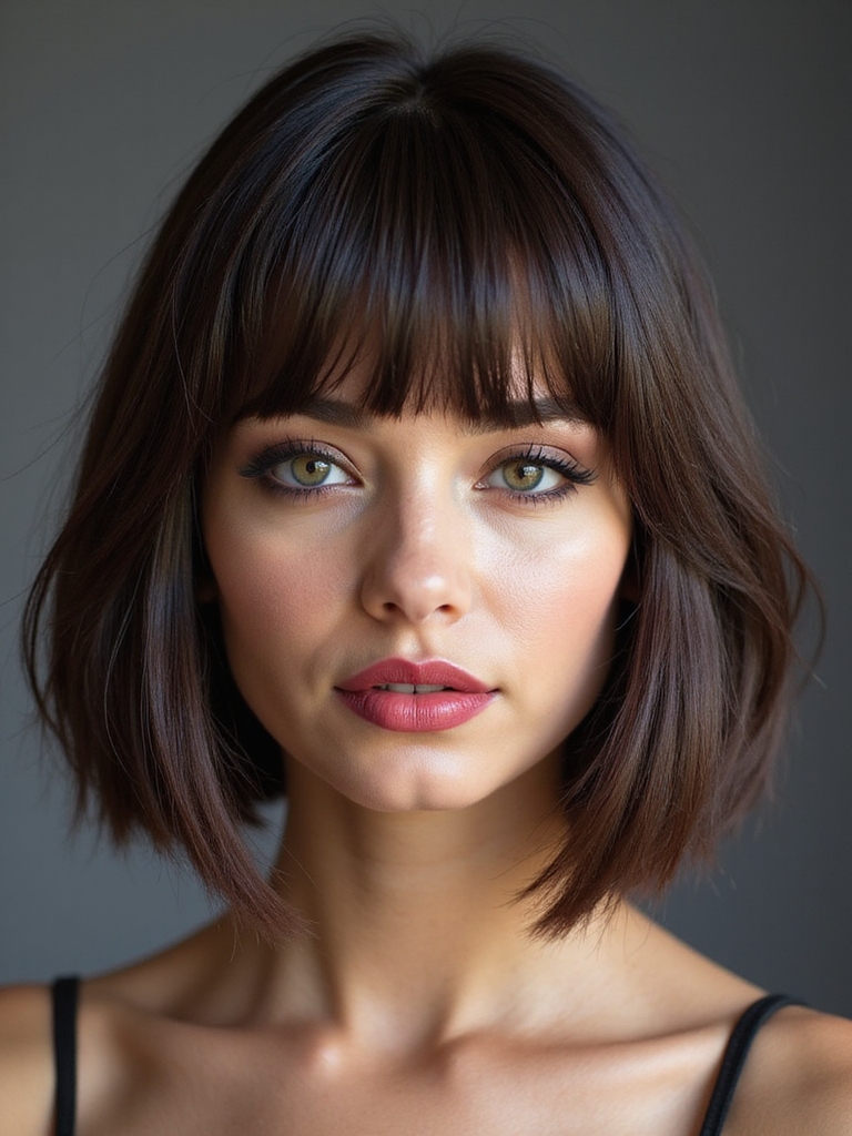 Collarbone curtain bob