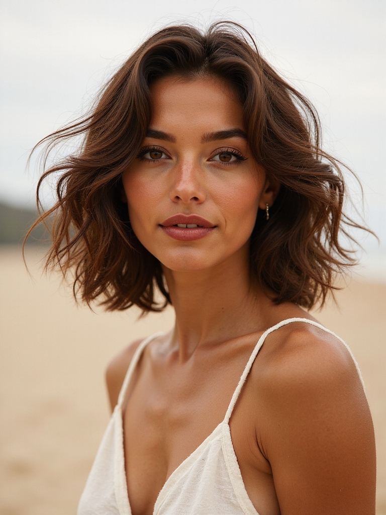 collarbone grazing textured lob