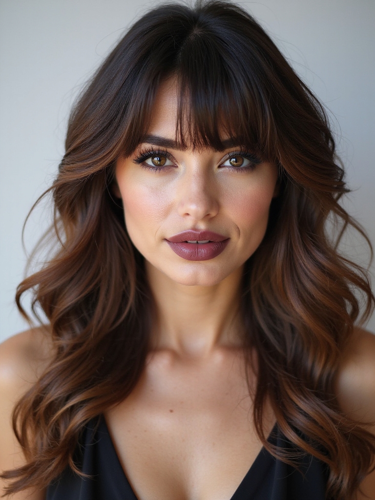 collarbone layers side swept fringe