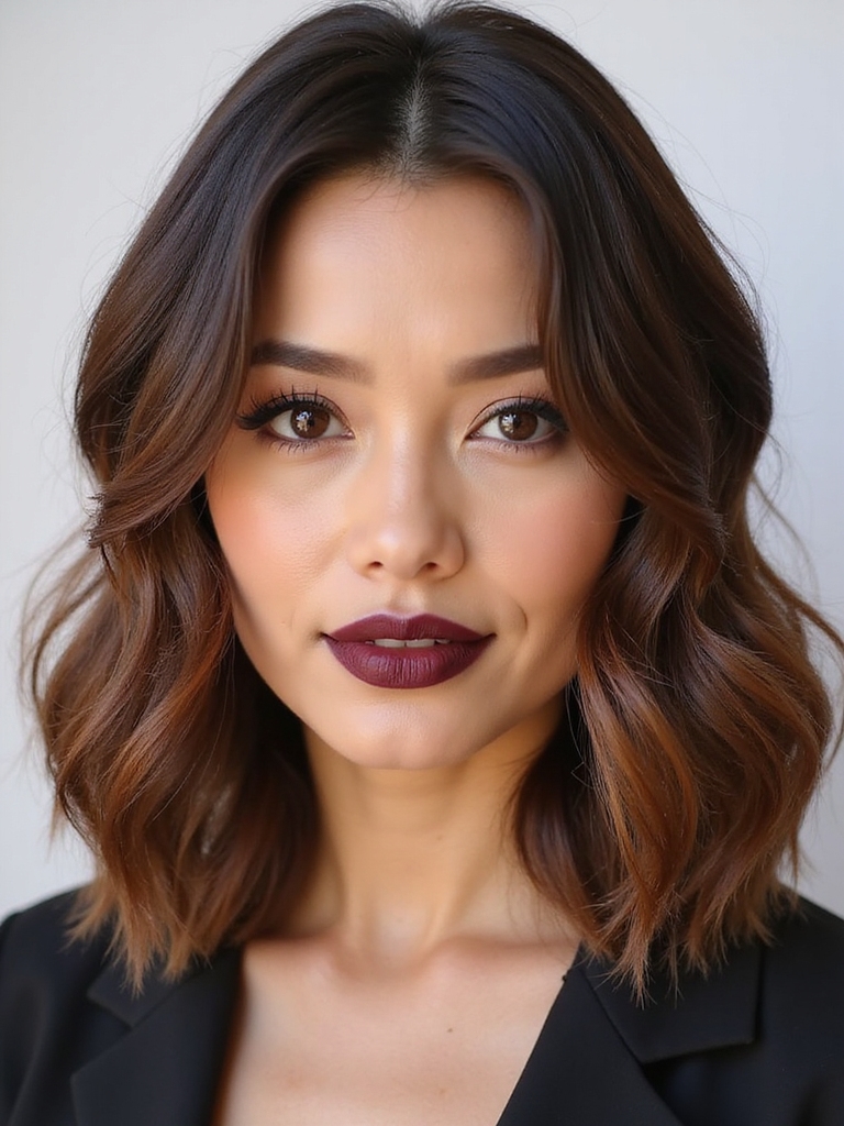A wavy natural hair lob with easy texture