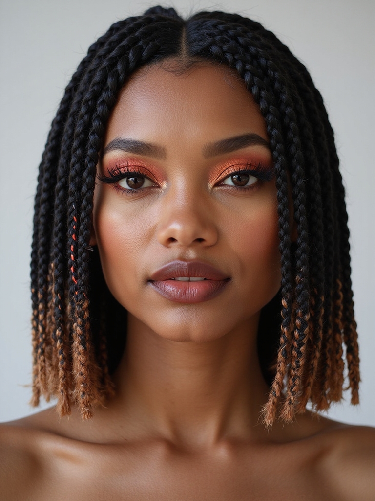 color pop bob braid highlights