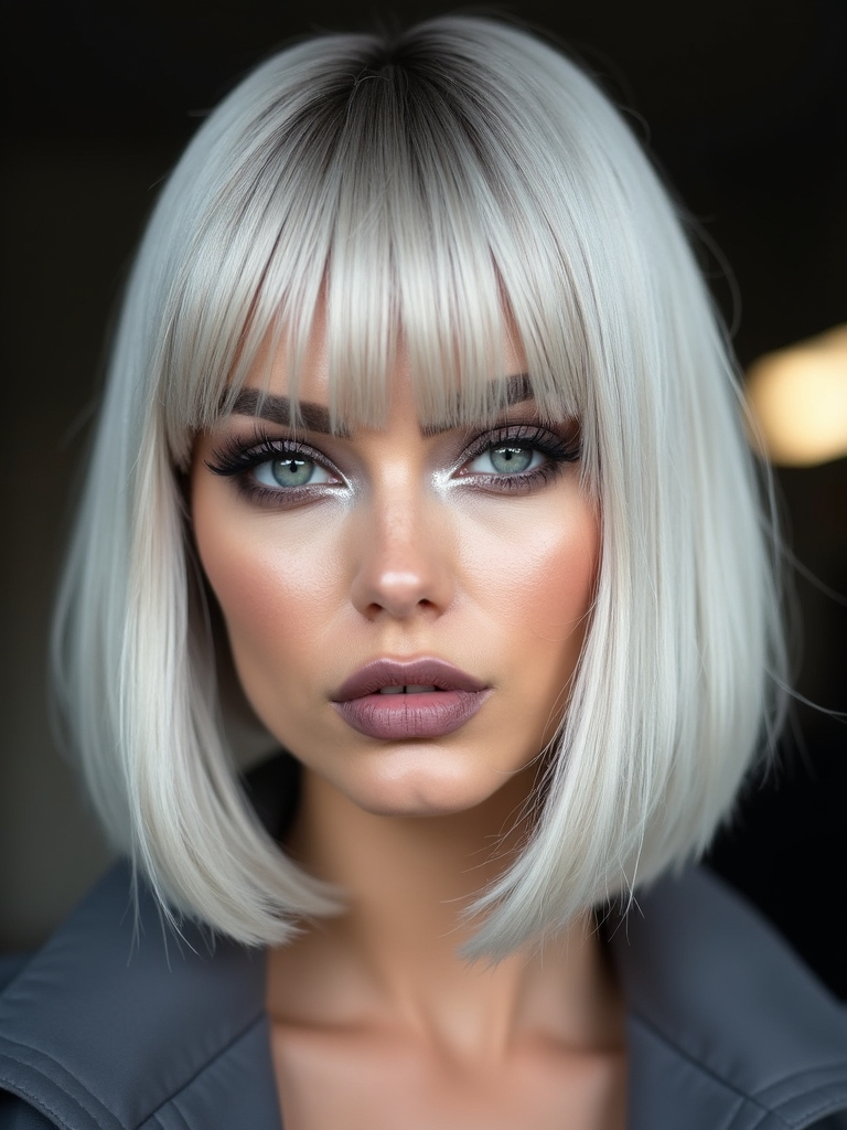 cool ash micro bangs