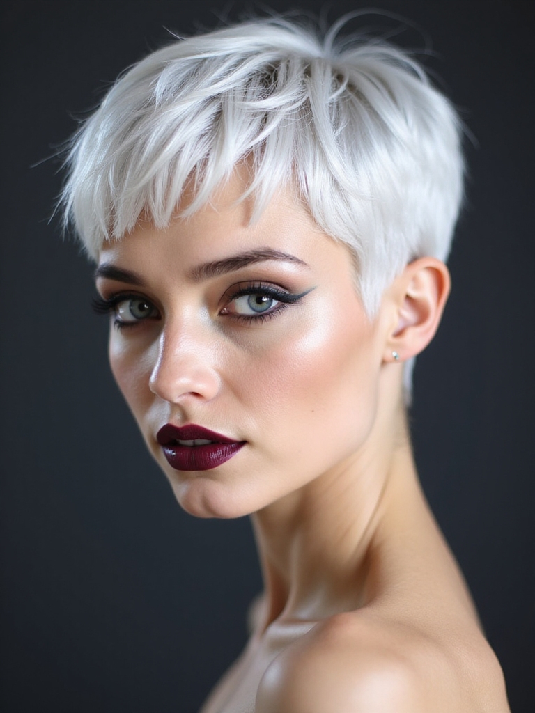 cool platinum pixie routine