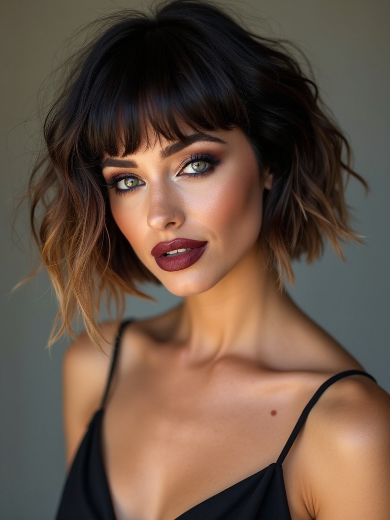 crisp bob with piecey ends
