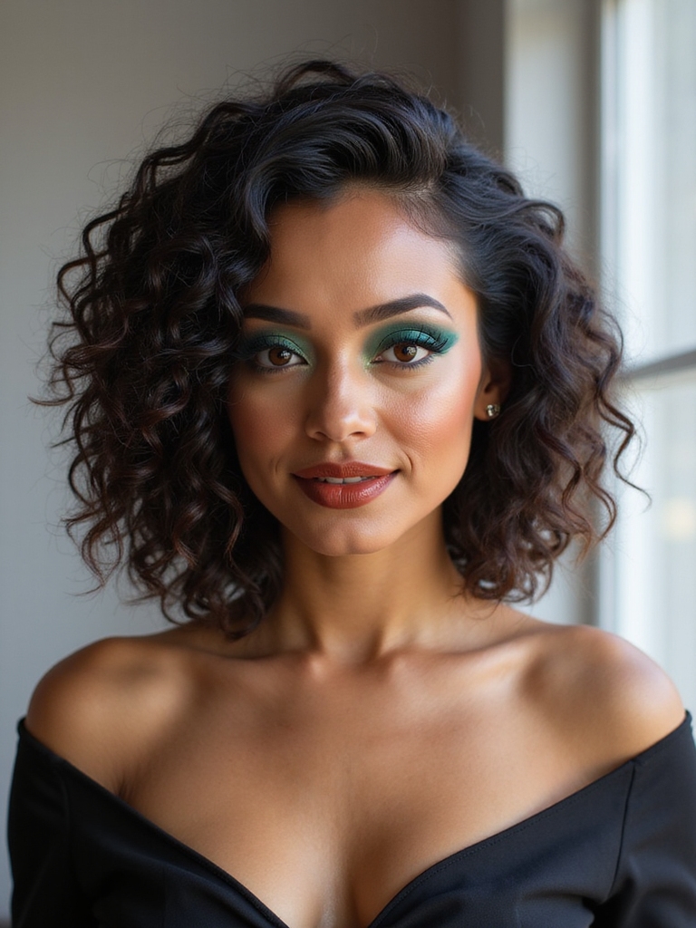 A stacked natural hair bob with a sculpted shape