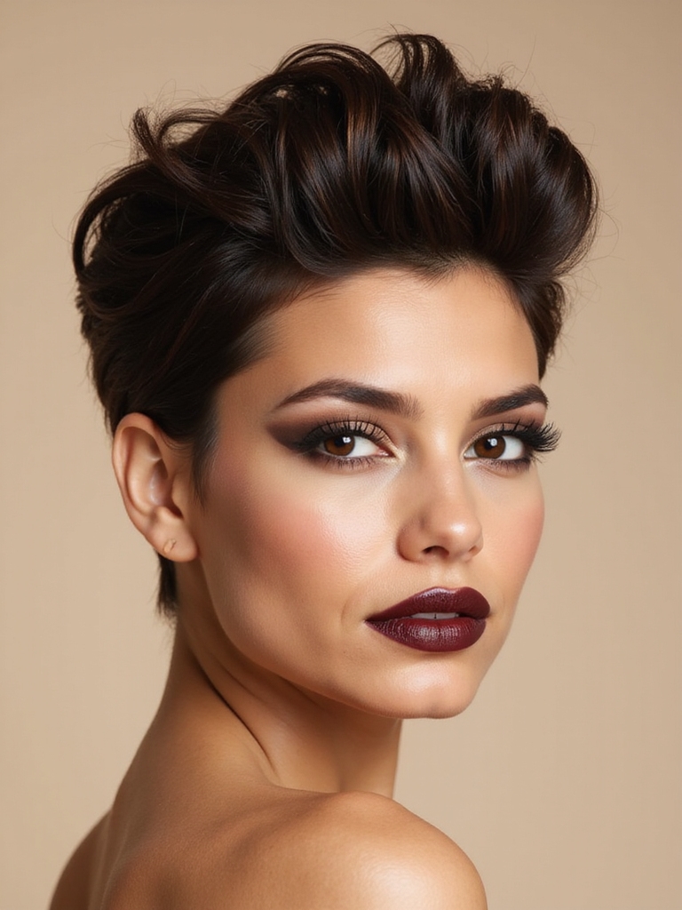 A pixie with a voluminous crown