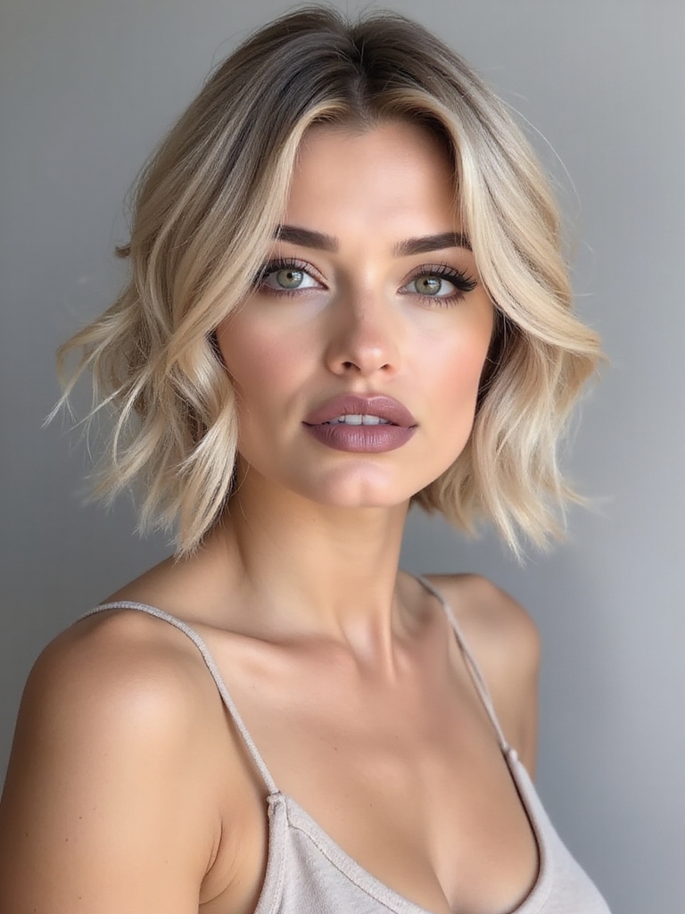 Fine hair stacked bob