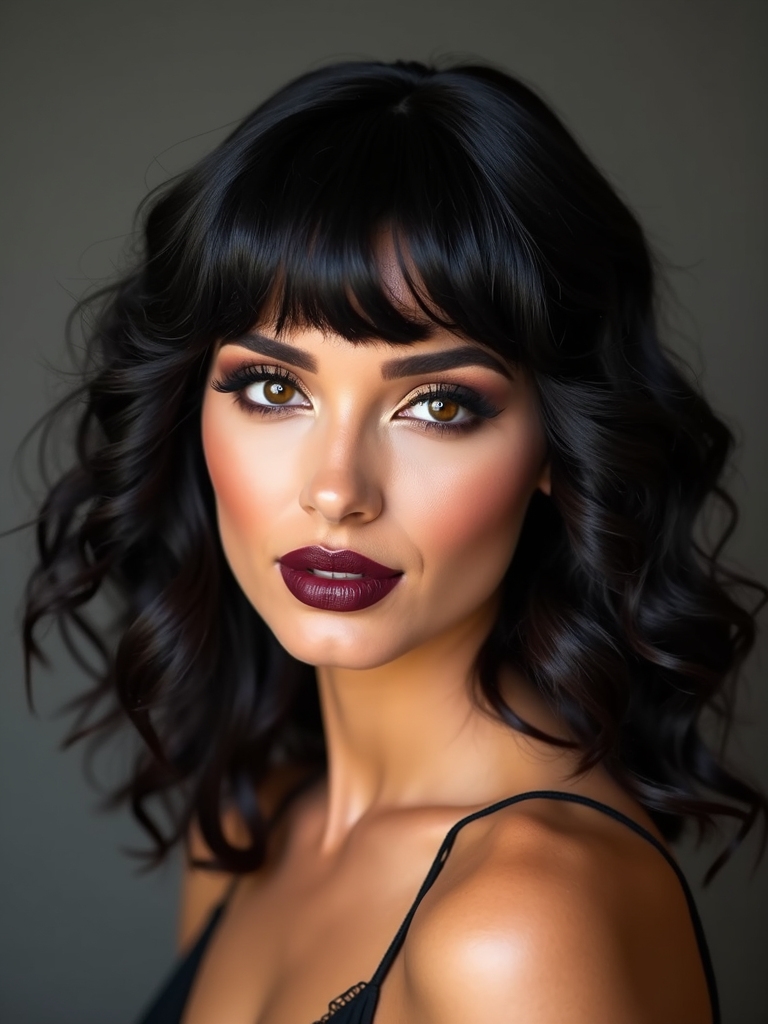 curly bangs add instant bounce