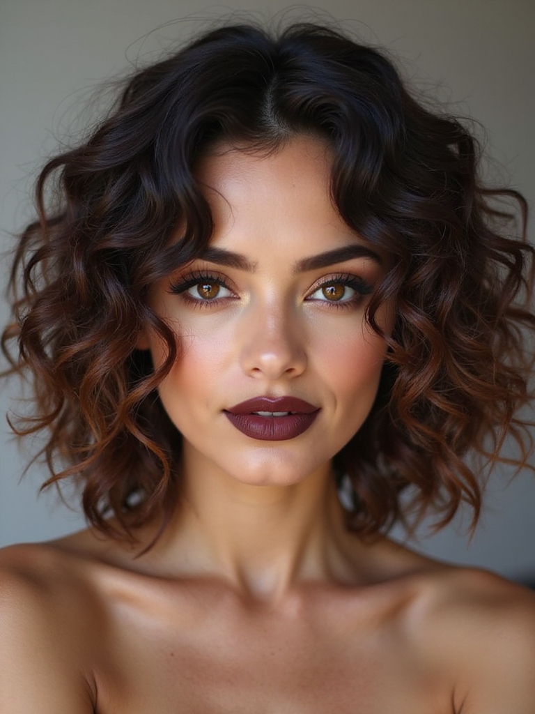 curly choppy bob shaping