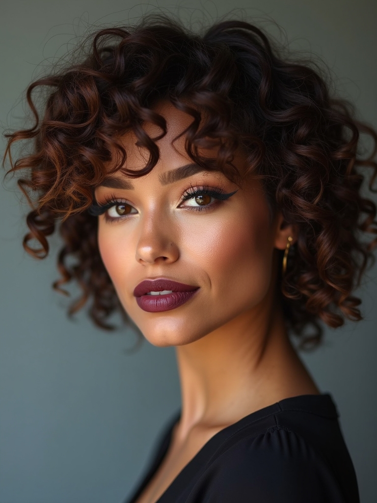 curly crop with rounded layering