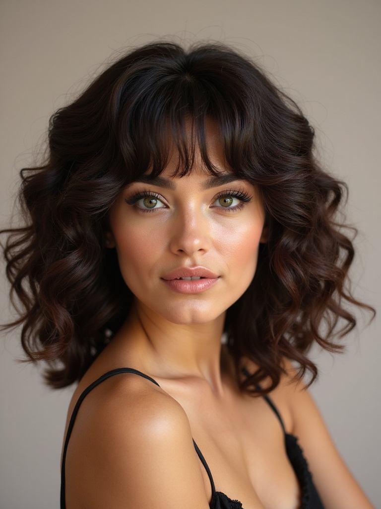 Curly curtain bangs coils