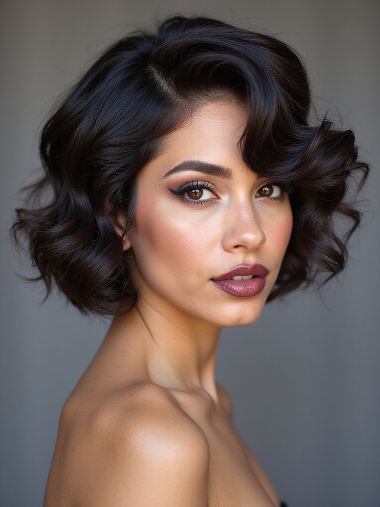 A curly-edge wavy pixie for natural wave patterns