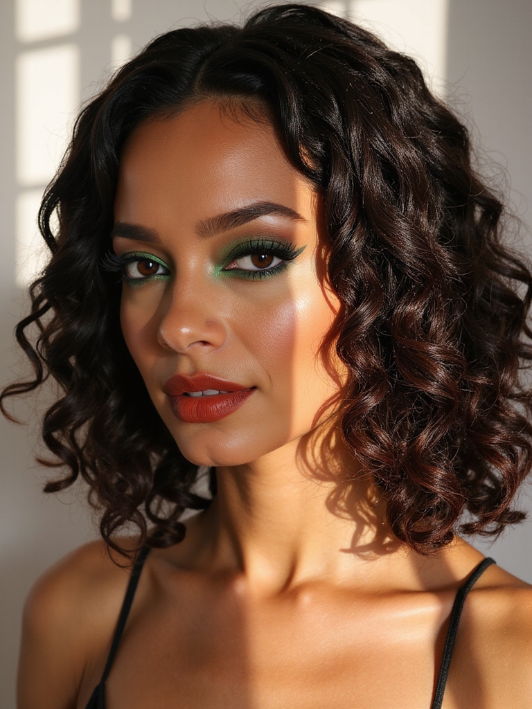 A curly-ends braided bob