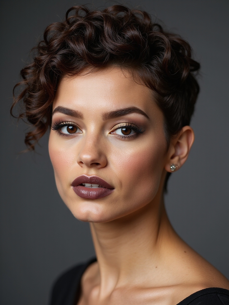 curly pixie tapered sides
