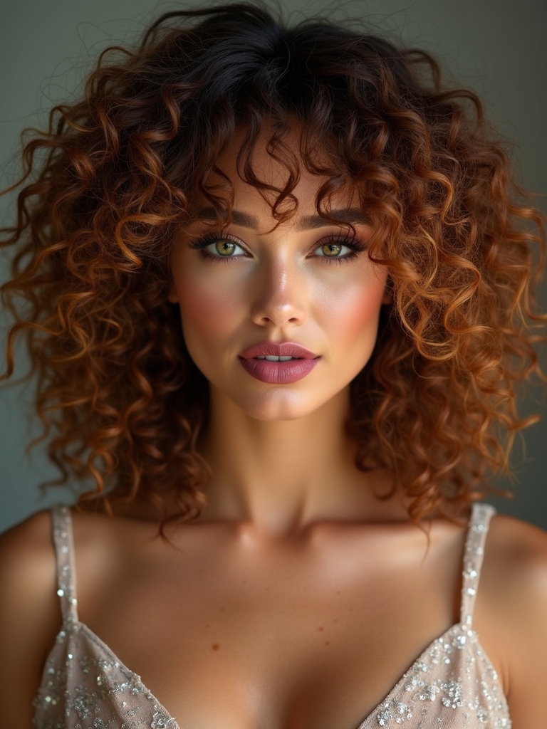 curly shag fringe volume lift