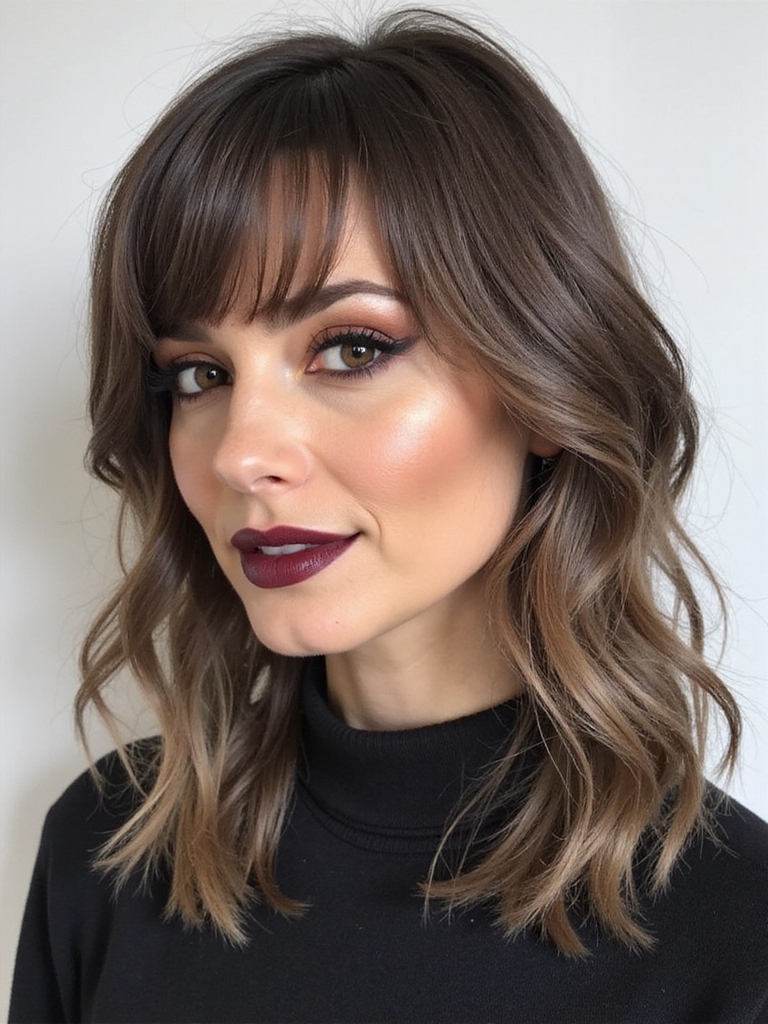 curtain bangs elongate silhouette