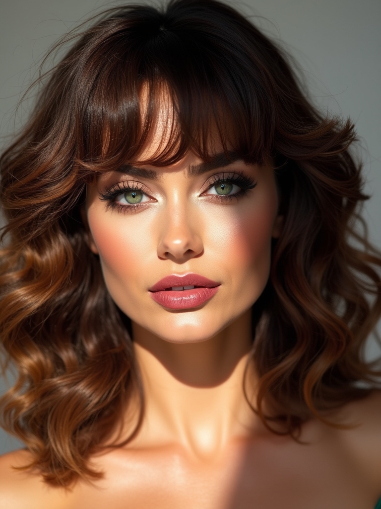curtain bangs on curlyhair