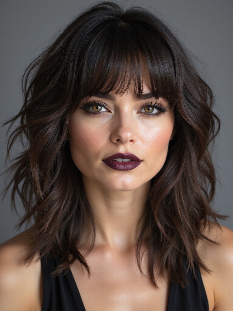 curtain bangs with texture