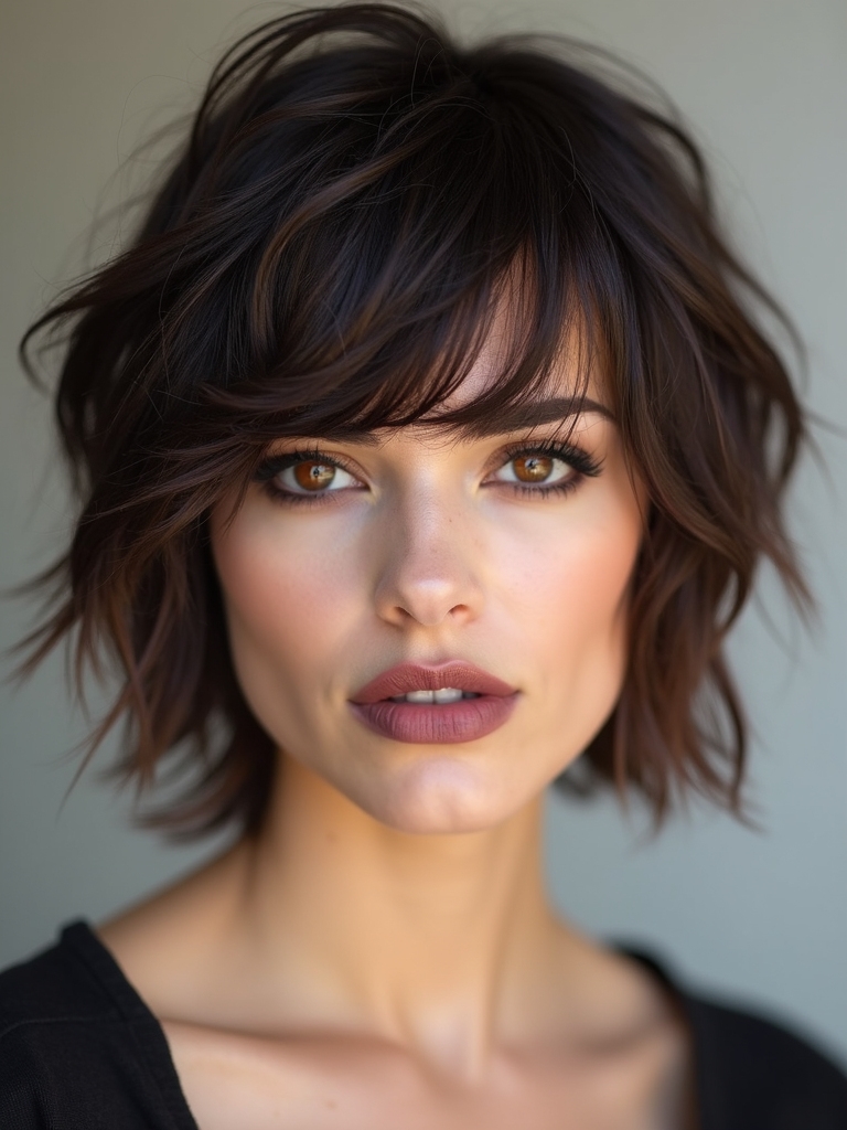curtain bangs wolf cut