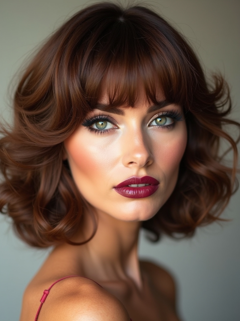 A 70s shag with weight removed for thick hair