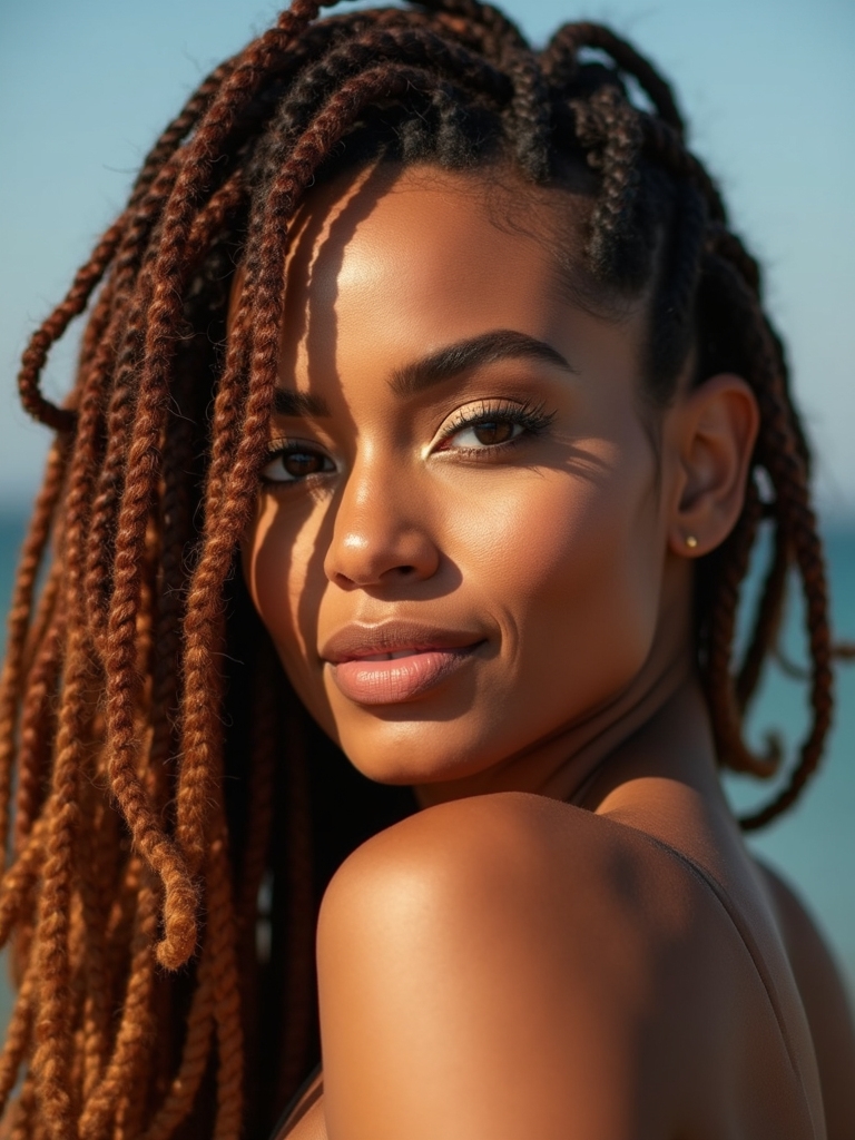 deep side parted locs flair