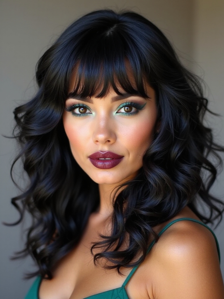 defined spiral bangs diffused finish