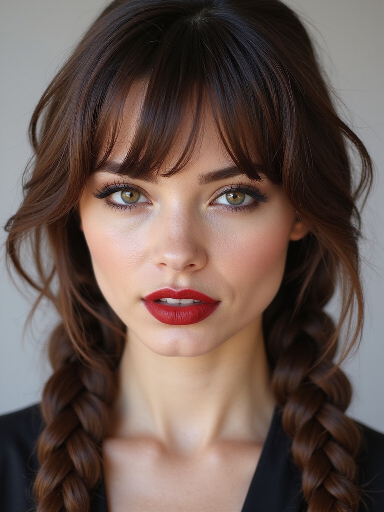 diagonal cascading piecey bangs