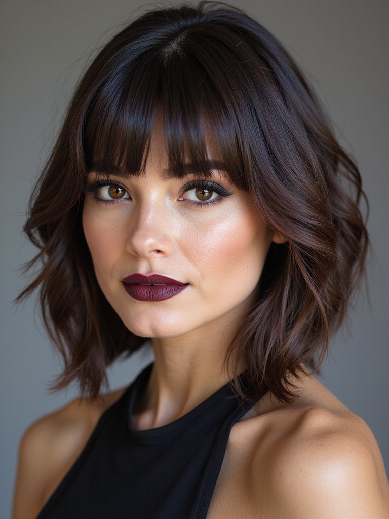 A dimensional brown bob with lowlights