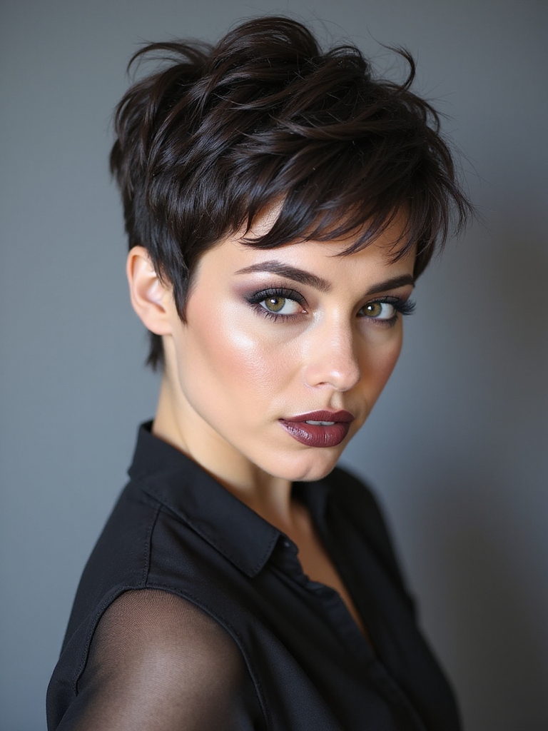 A shaggy pixie with a peekaboo undercut