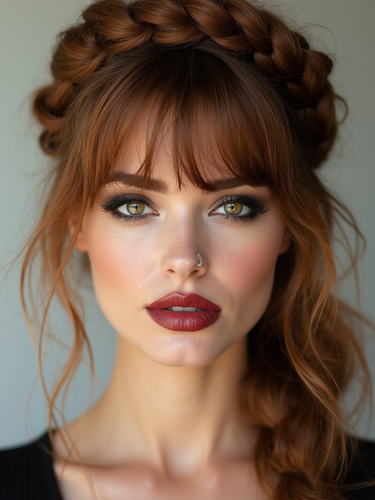 dutch crown braid fringe