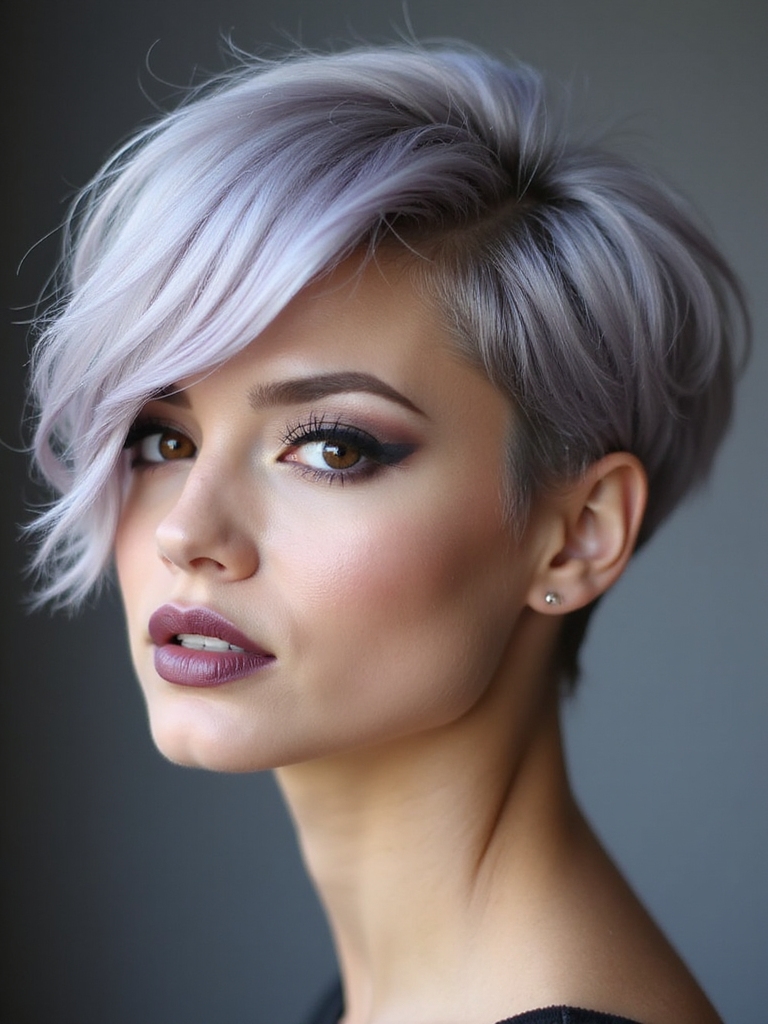 edgy asymmetrical stacked pixie