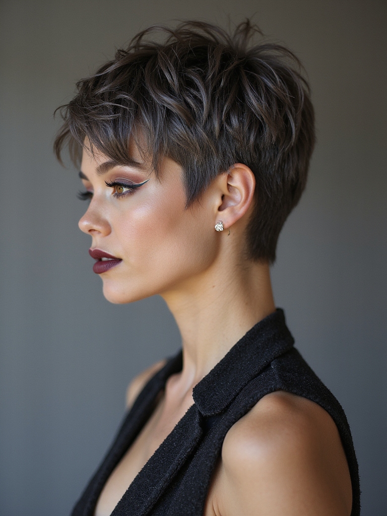 edgy layered short haircut
