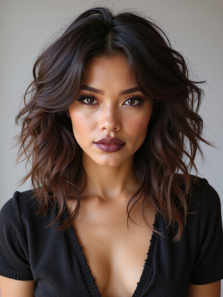 edgy layered wolf haircut