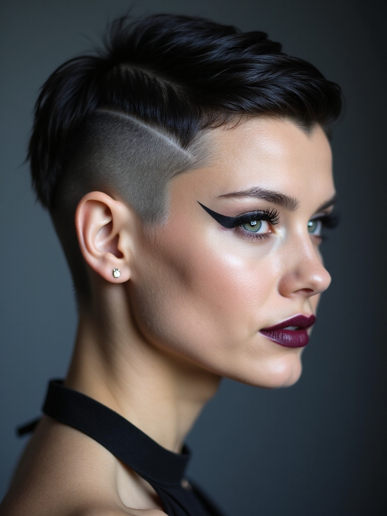 edgy molten copper undercut pixie