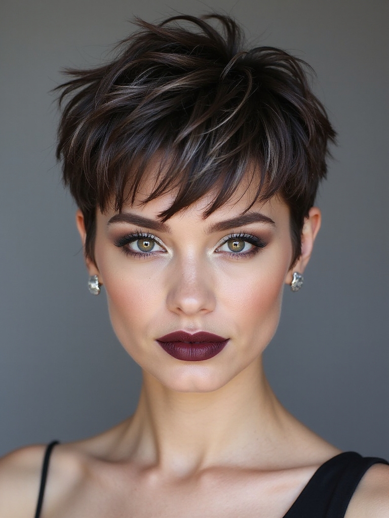 A piecey spiky pixie with choppy layers