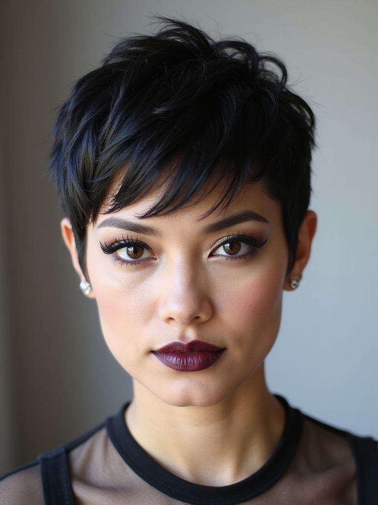 edgy undercut pixie style