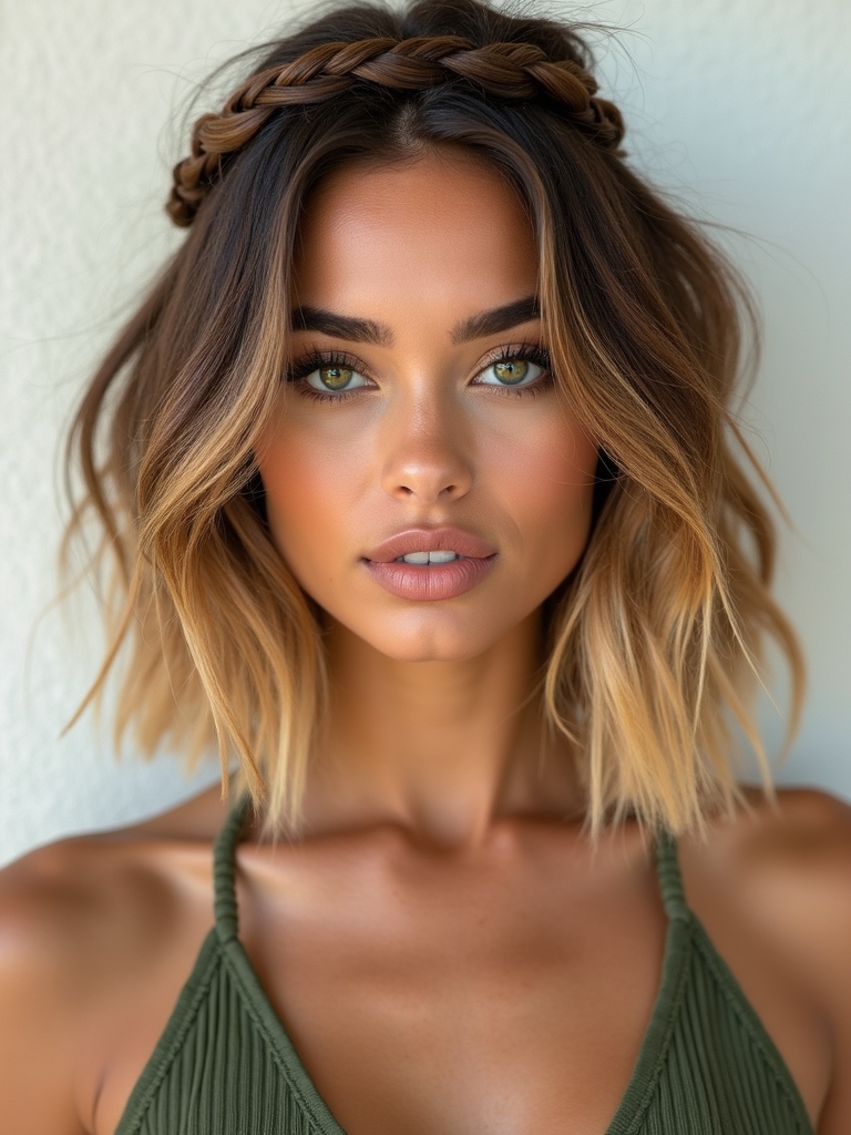 effortless braided tousled bob