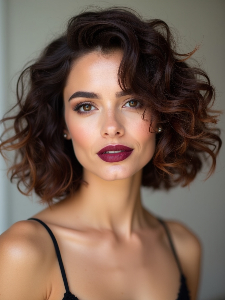 Chin-length curly bob
