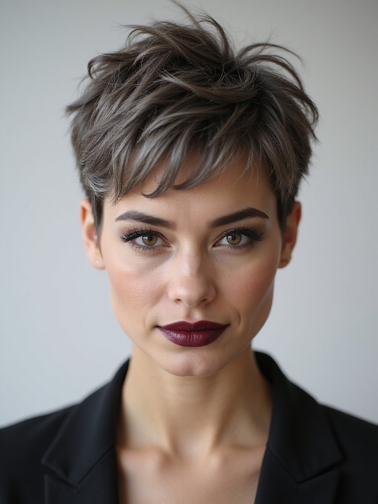 textured short wolf cut