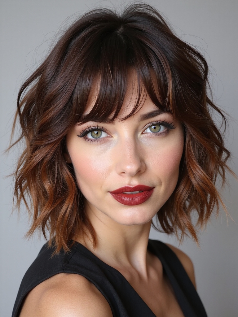 effortless trendy medium shag