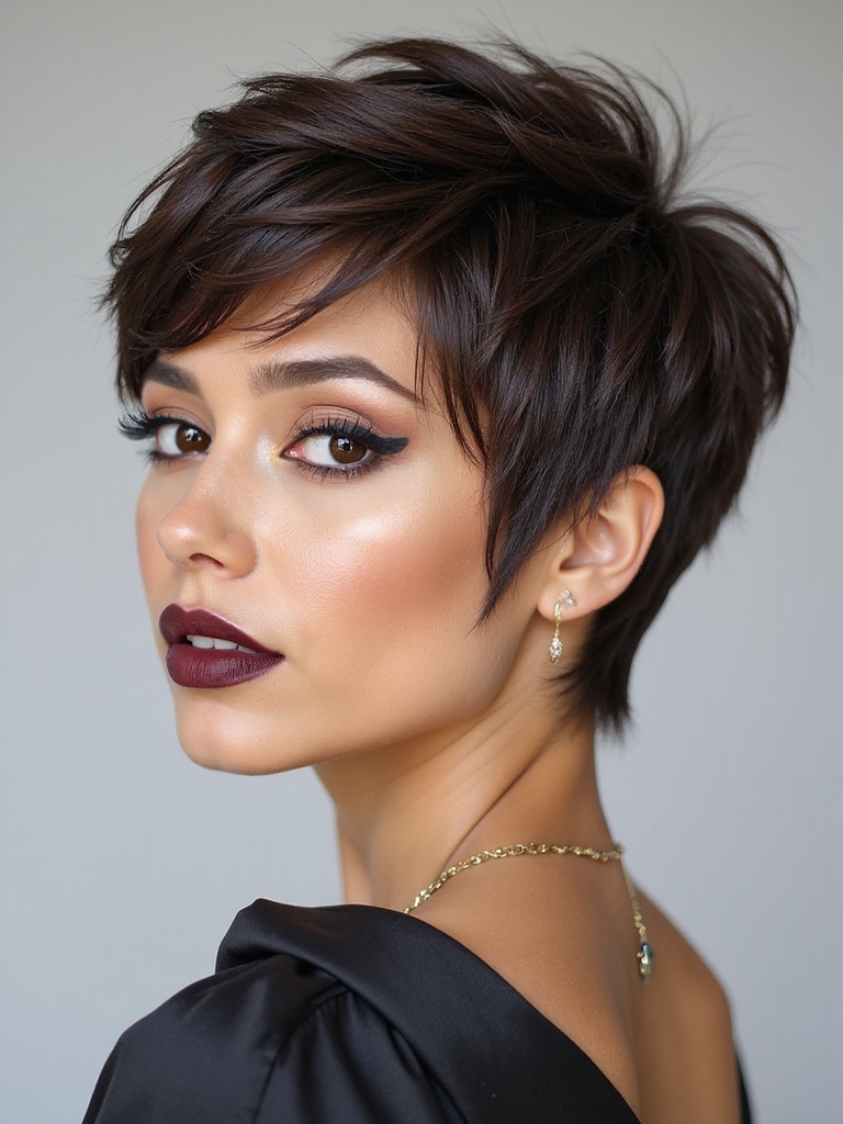 elongated fringe with tapered sides
