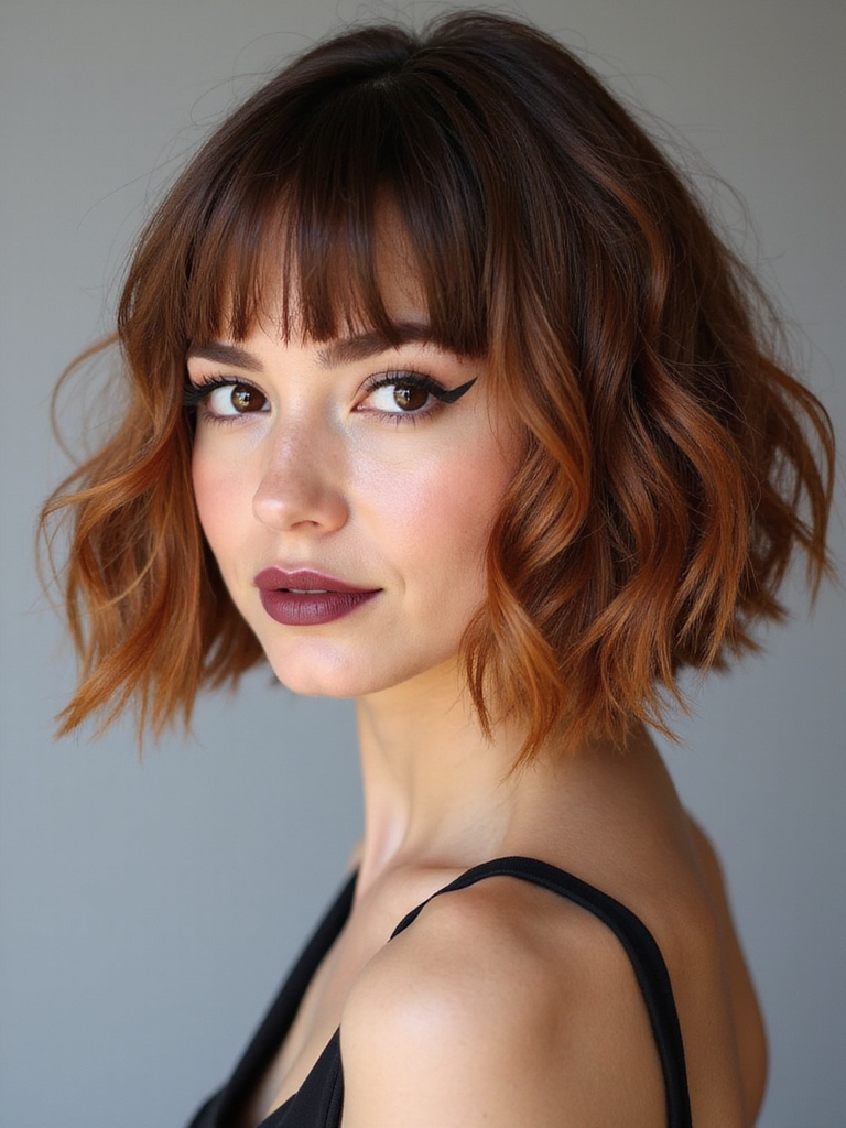face framing airy layered bob